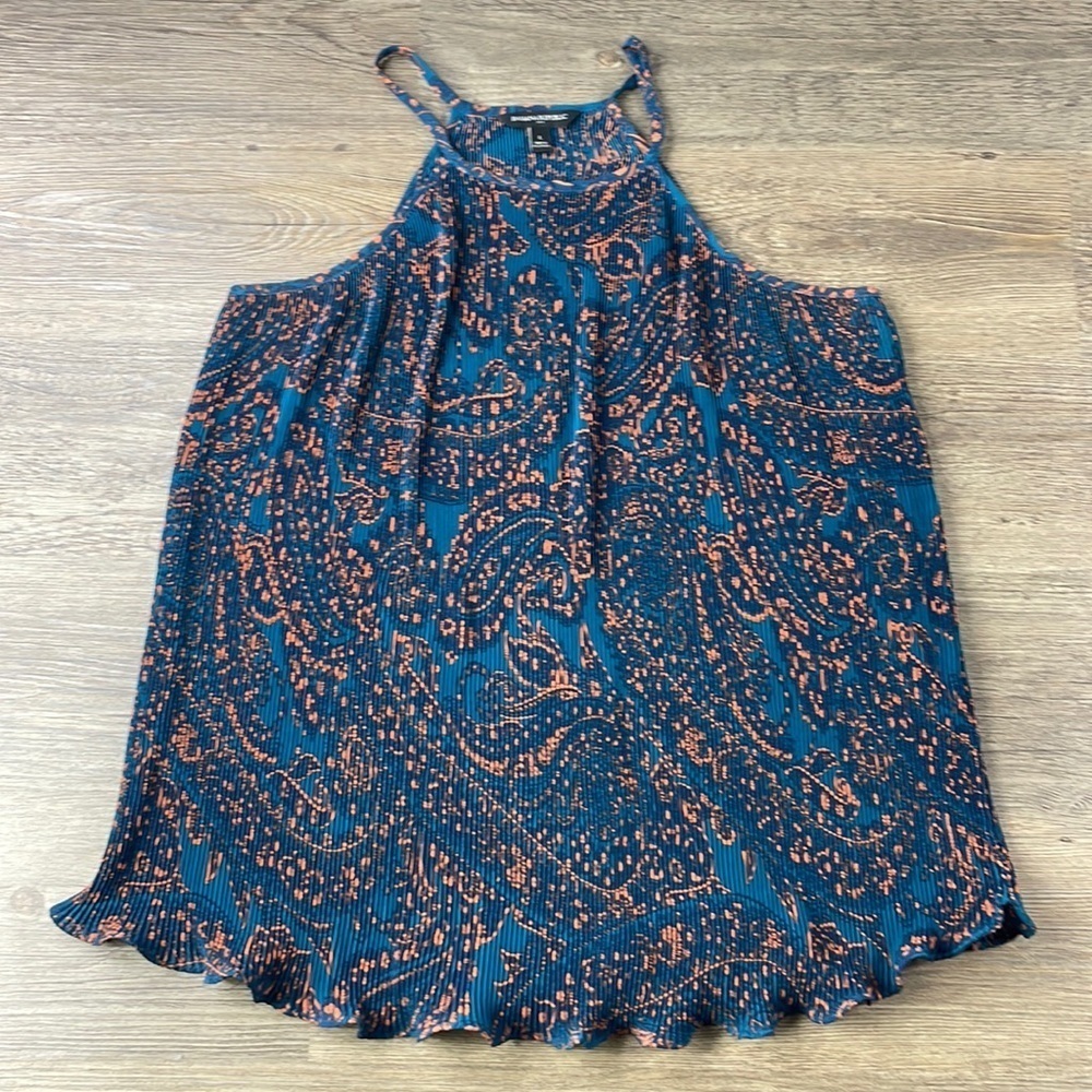 Banana Republic Factory Women’s Turquoise Blue Pleated Dress Tank, size Large